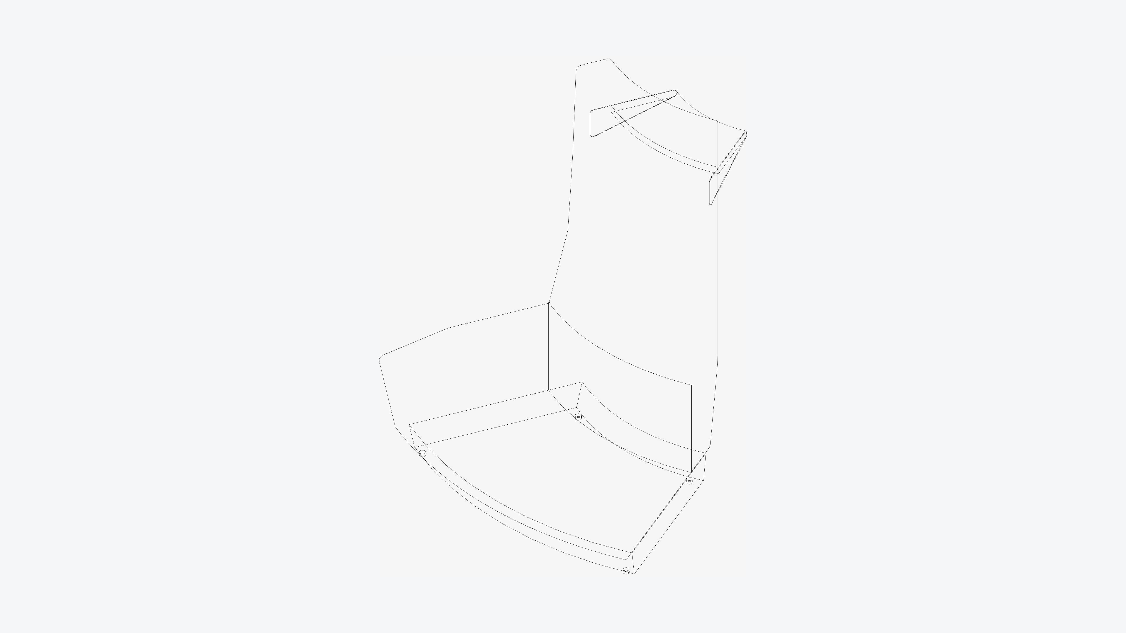 Seating - Contemporary - Extension - High Back - Round Low-poly 3D model_3