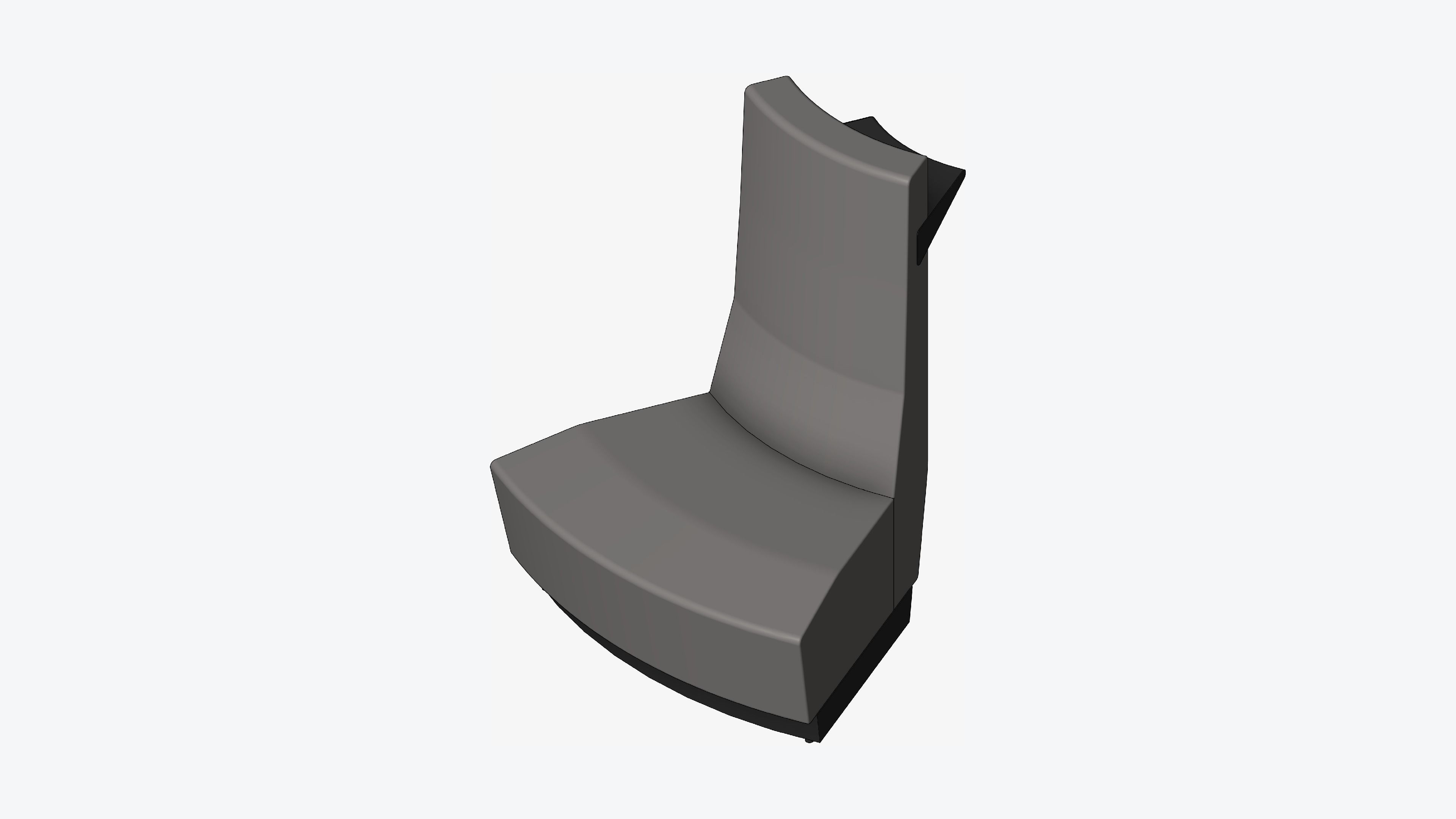 Seating - Contemporary - Extension - High Back - Round Low-poly 3D model_1