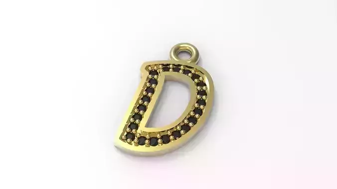 D Letter Alphabet Pendant