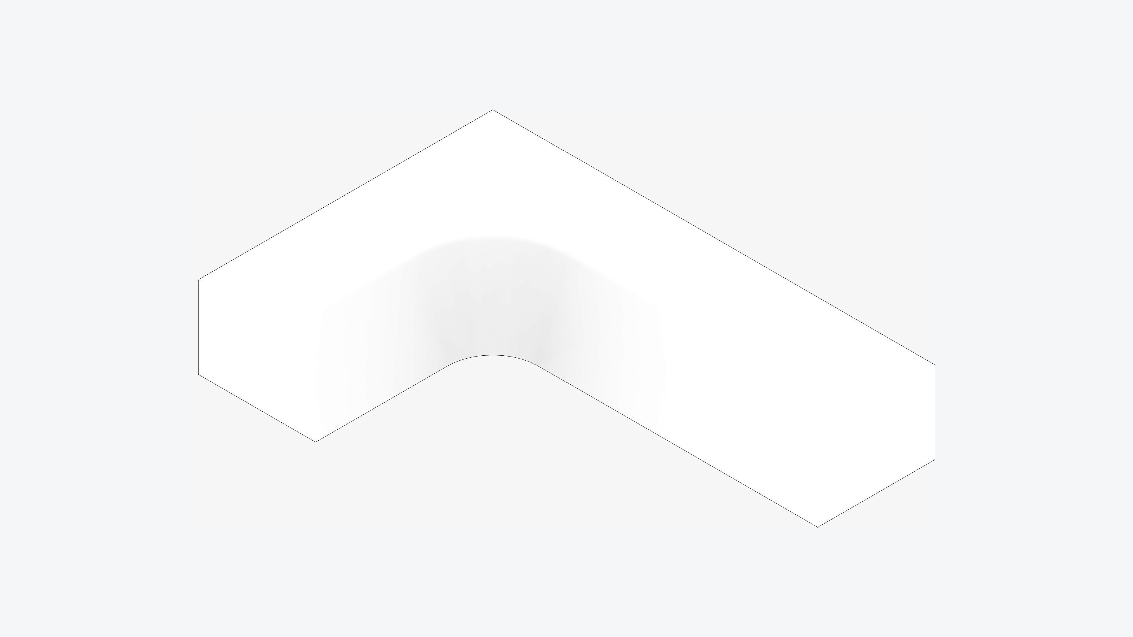 Seating - Contemporary - Three - Corner - Backrest - Left Low-poly 3D model_2