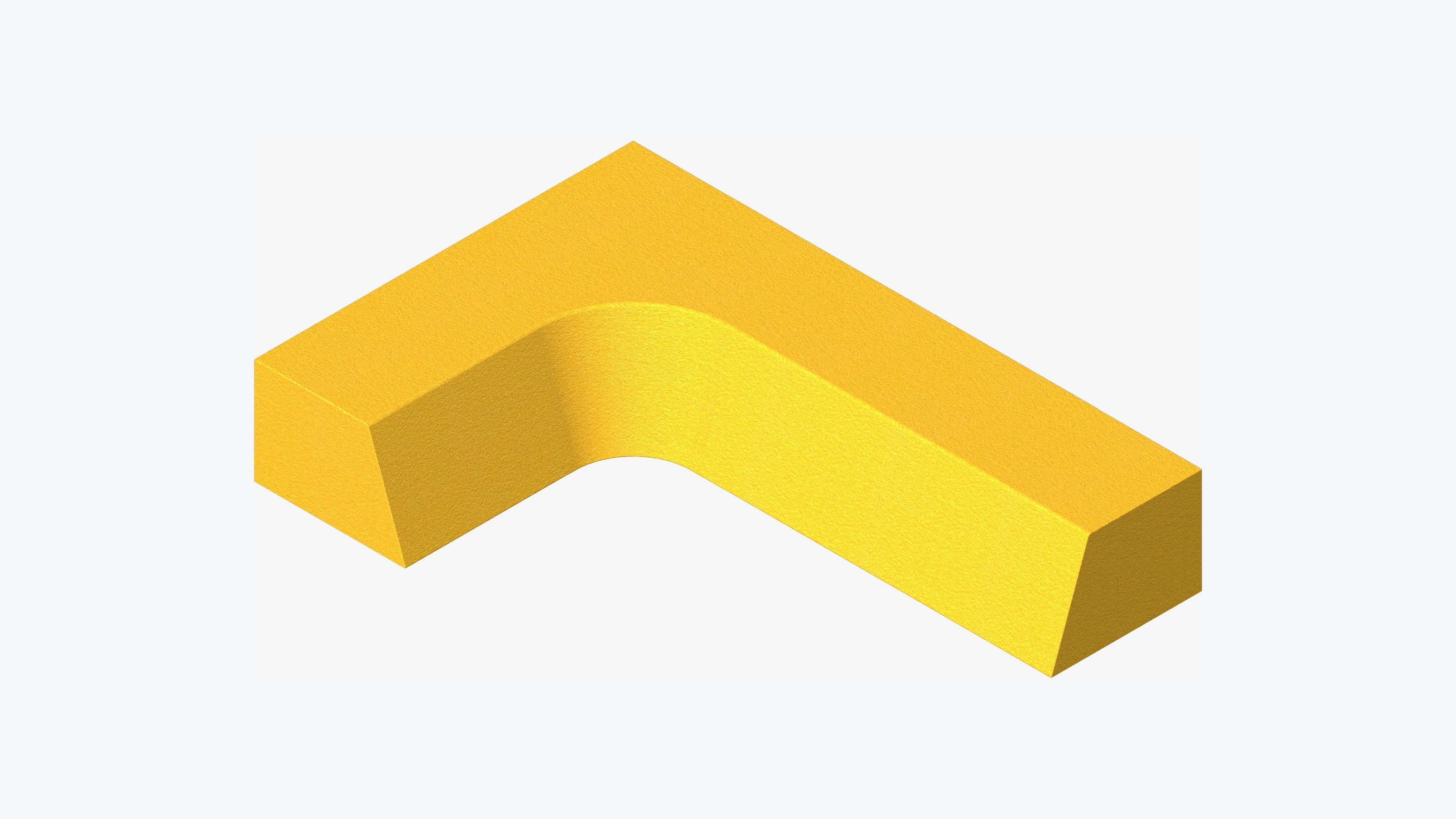 Seating - Contemporary - Three - Corner - Backrest - Left Low-poly 3D model_6