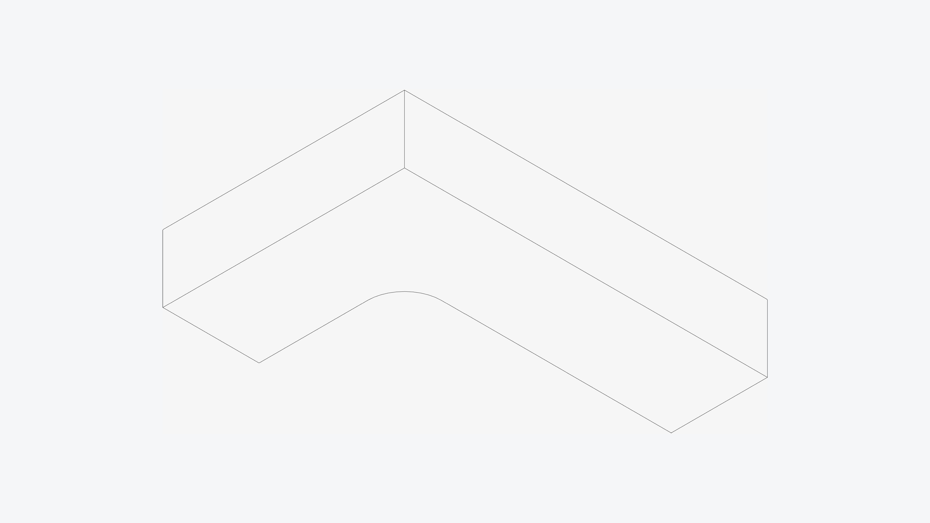 Seating - Contemporary - Three - Corner - Backrest - Left Low-poly 3D model_3