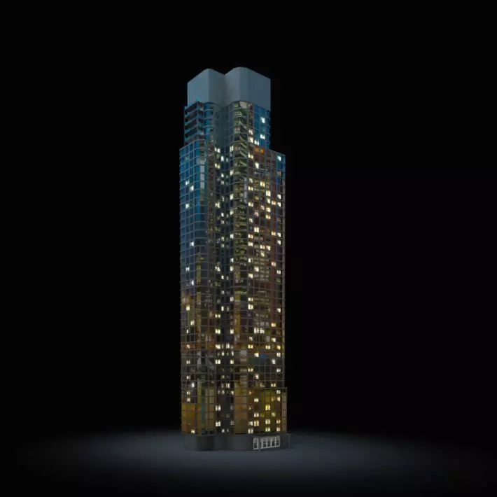 Skyscraper At Night 3D model_0