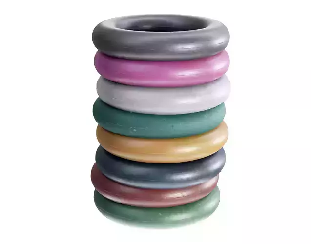 collection 9 colors sports round wrist hand trainer da1 Low-poly 3D model