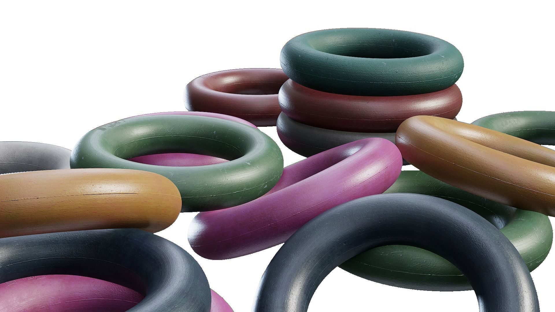 collection 9 colors sports round wrist hand trainer da1 Low-poly 3D model_20