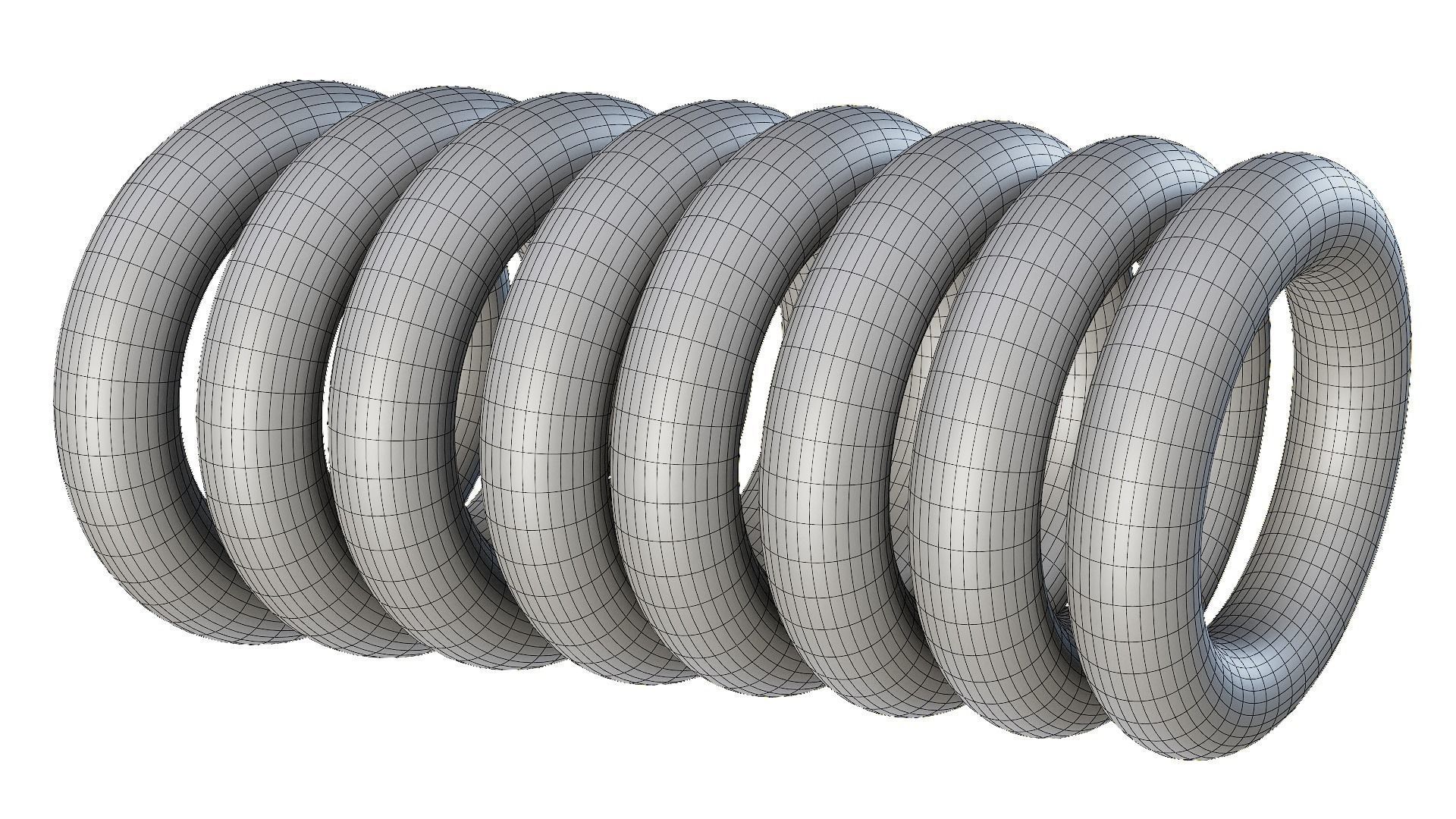 collection 9 colors sports round wrist hand trainer da1 Low-poly 3D model_17