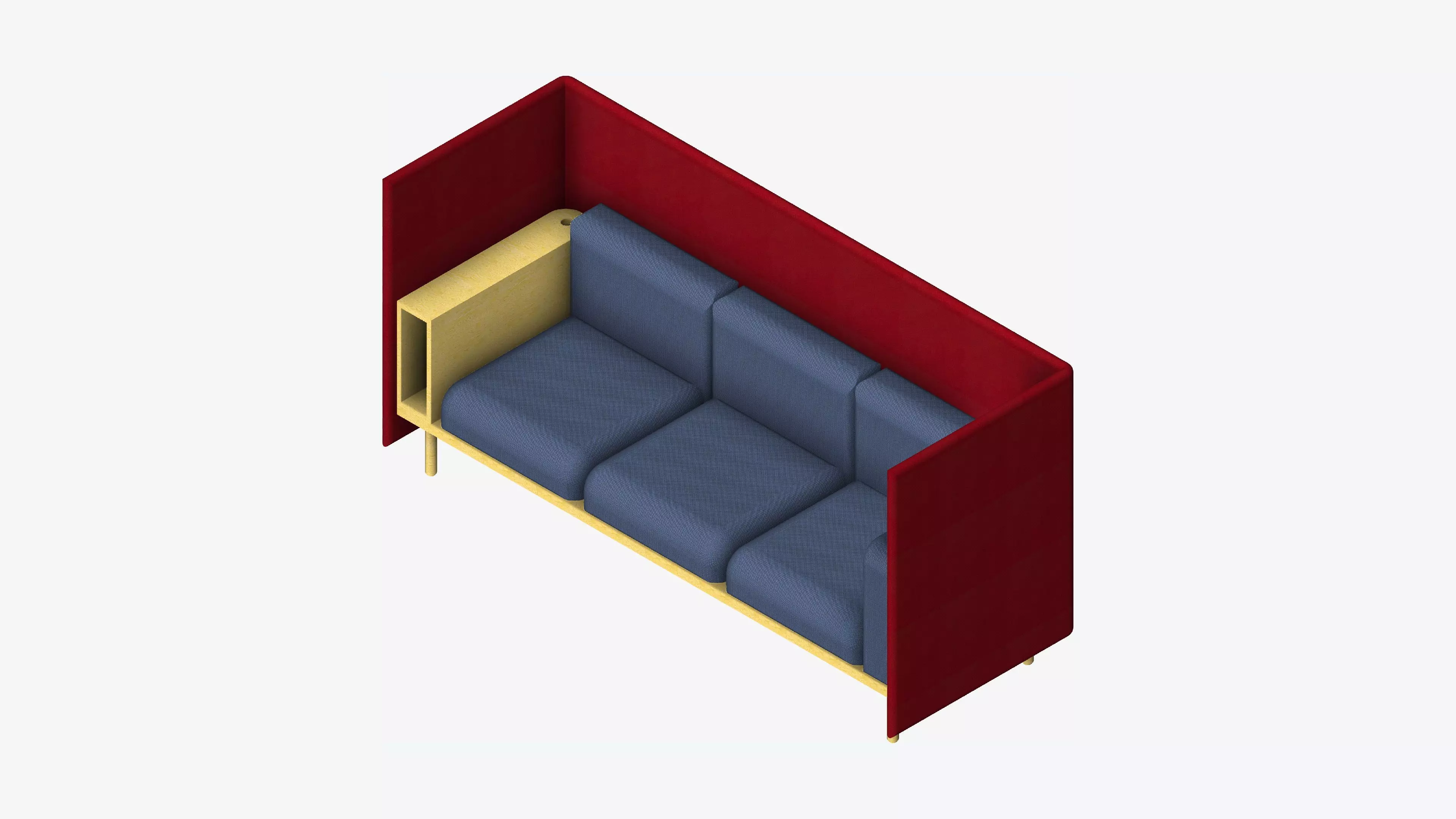Sofa - Contemporary - Flame - Armrest Shelf - Left Low-poly 3D model