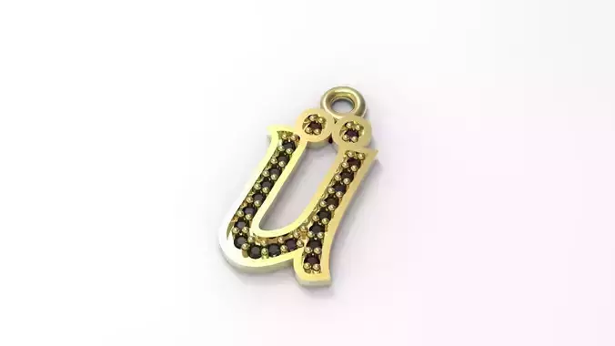 U Letter Alphabet Pendant