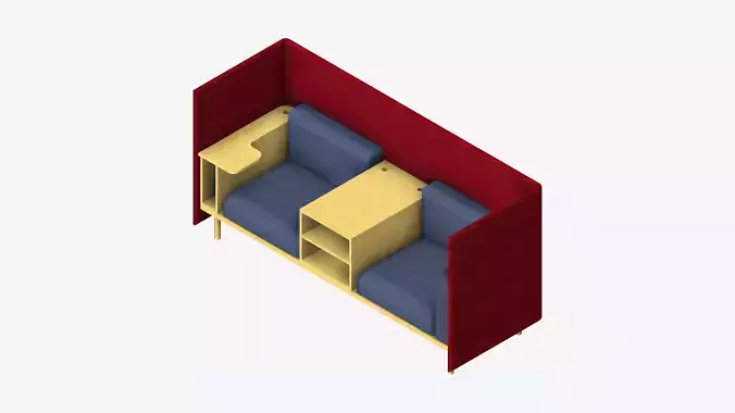Sofa - Contemporary - Flame - Central Shelf Work Shelf