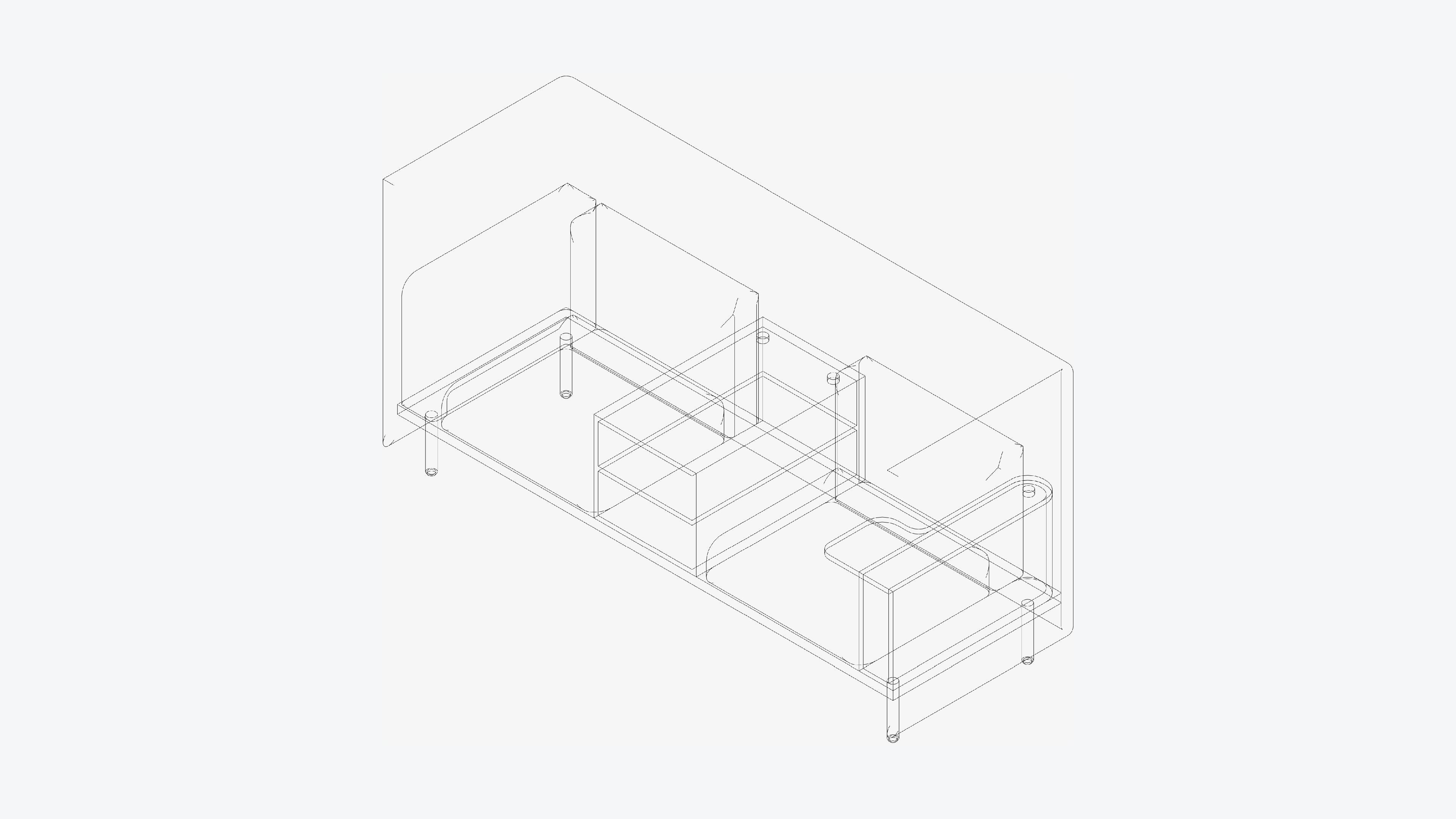 3D model Sofa Contemporary Flame Central Shelf Work Shelf VR / AR / lowpoly CGTrader