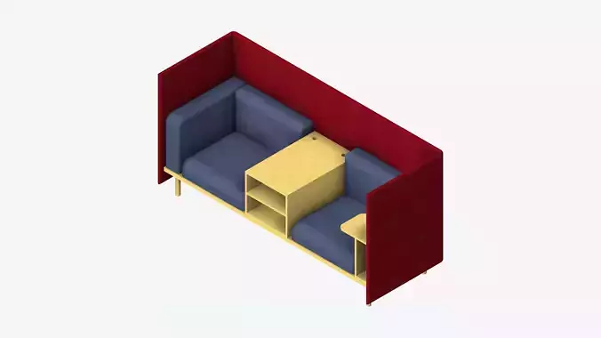 Sofa - Contemporary - Flame - Central Shelf Work Shelf