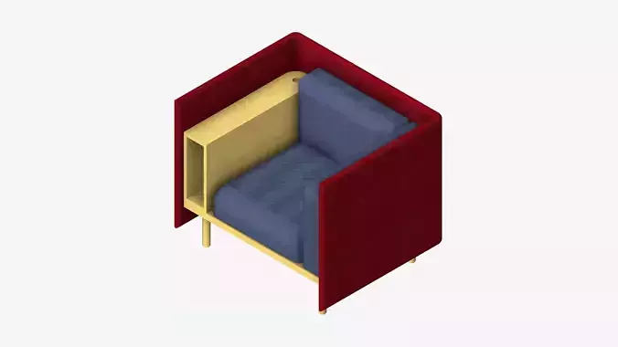 Sofa - Contemporary - Flame - Chair - 90h - Armrest Shelf - Left