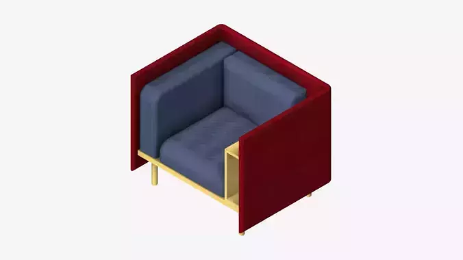 Sofa - Contemporary - Flame - Chair - 90h - Armrest Shelf