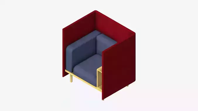 Sofa - Contemporary - Flame - Chair - Armrest Shelf - Right