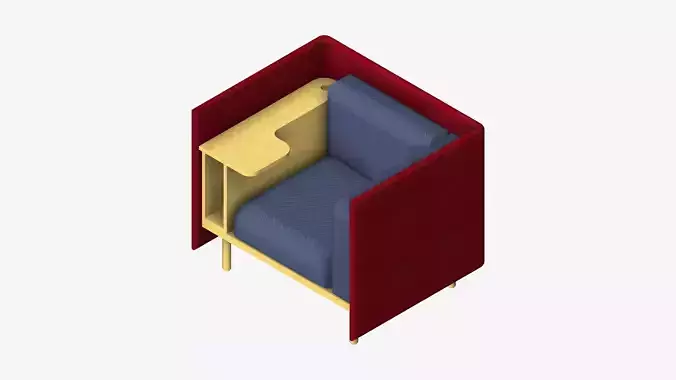 Sofa - Contemporary - Flame - Chair - Work Shelf - Left