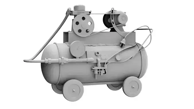 Old dirty used rusted vintage handmade air compressor tool da1 3D print model