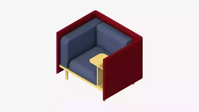 Sofa - Contemporary - Flame - Chair - Work Shelf - Right