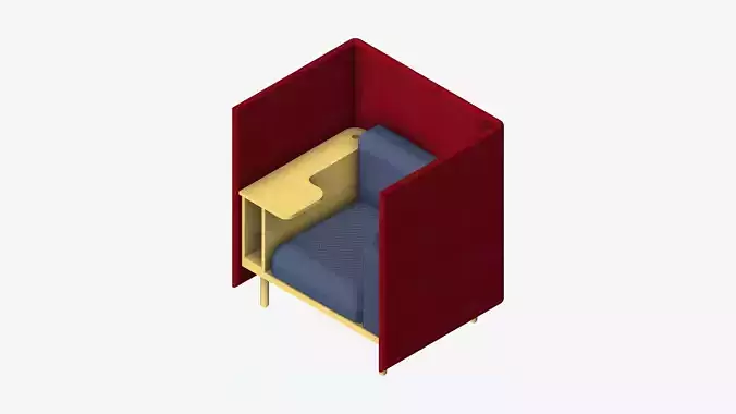 Sofa - Contemporary - Flame - Chair Work Shelf - Left