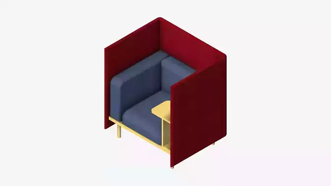 Sofa - Contemporary - Flame - Chair Work Shelf - Right