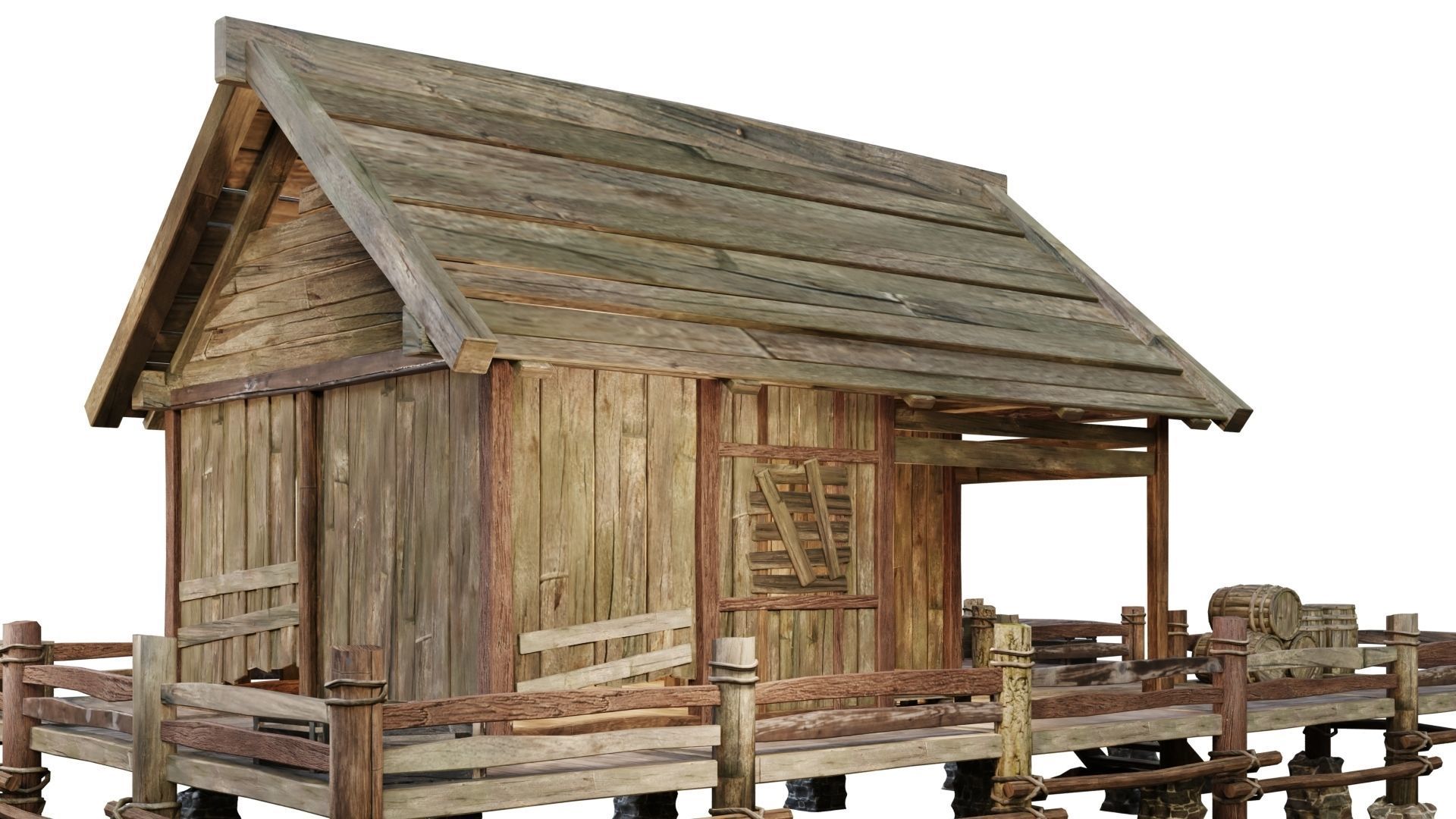 Old Lake House 22 PBR 4K GameReady Low-poly 3D model_8