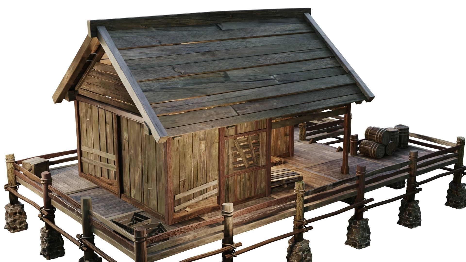 Old Lake House 22 PBR 4K GameReady Low-poly 3D model_9