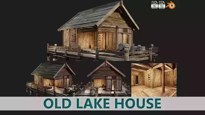 Old Lake House 22 PBR 4K GameReady Low-poly 3D model