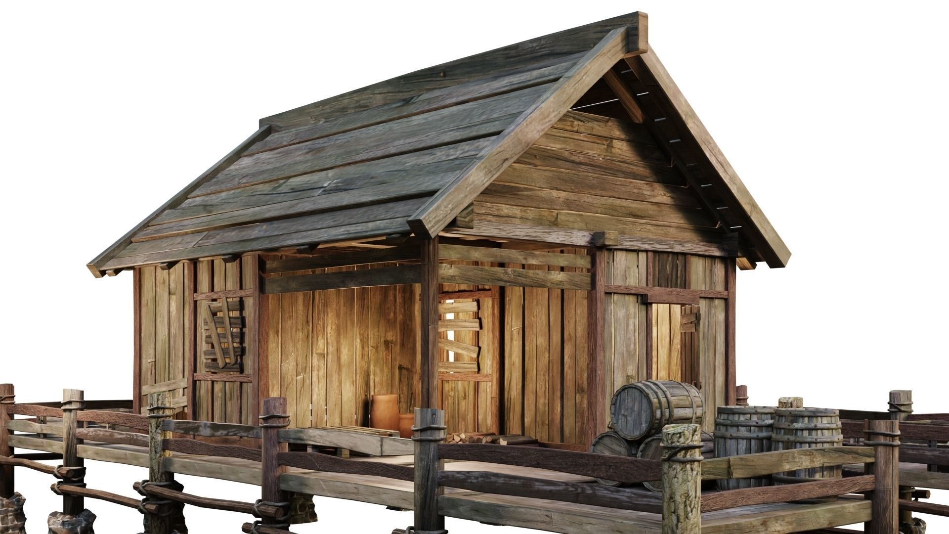 Old Lake House 22 PBR 4K GameReady Low-poly 3D model_1