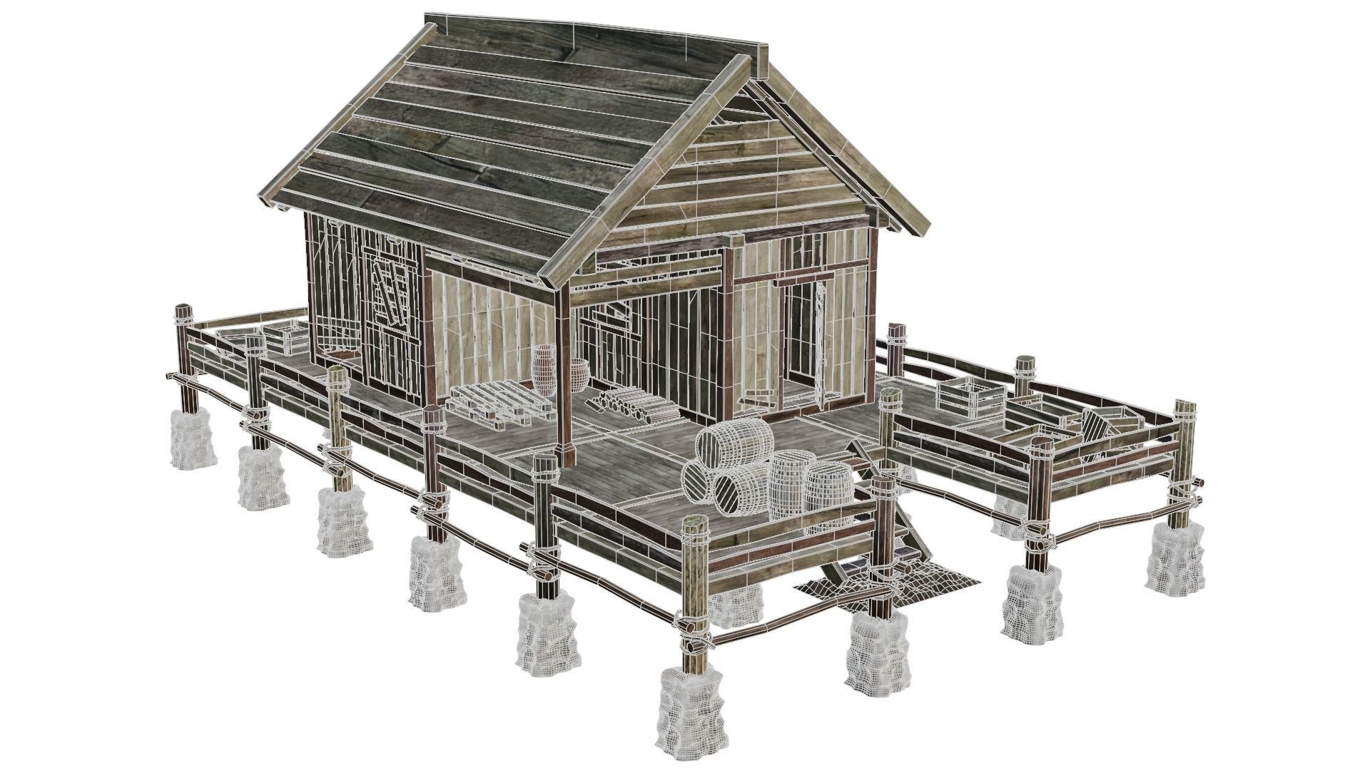 Old Lake House 22 PBR 4K GameReady Low-poly 3D model_5