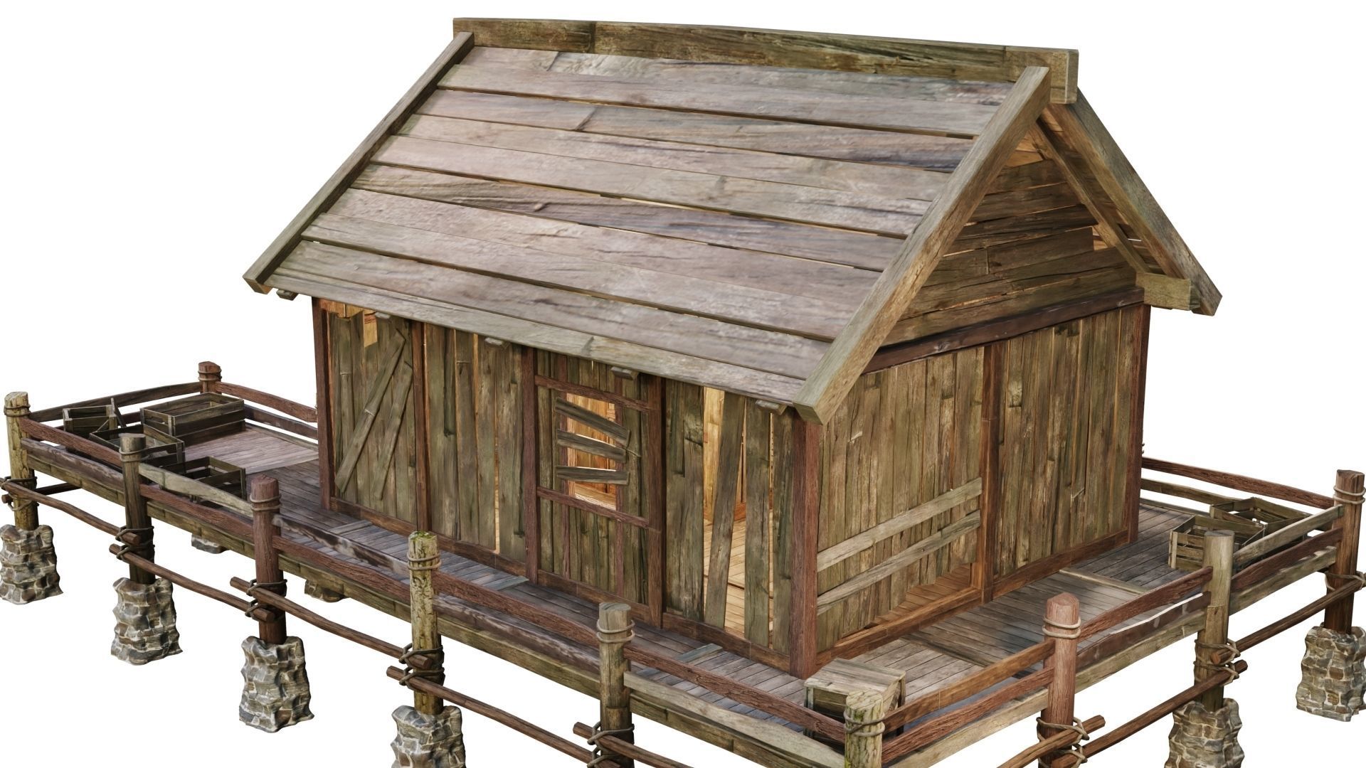 Old Lake House 22 PBR 4K GameReady Low-poly 3D model_10