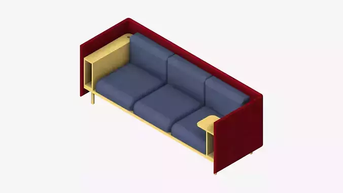 Sofa - Contemporary - Flame - Medium - Armrest Shelf