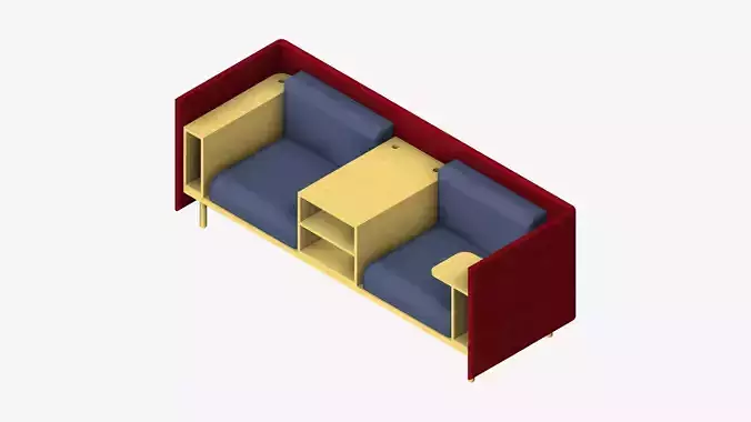 Sofa - Contemporary - Flame - Medium - Central Shelf