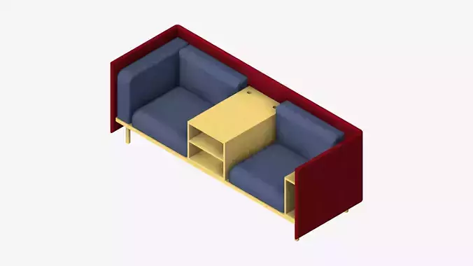 Sofa - Contemporary - Flame - Medium - Central Shelf