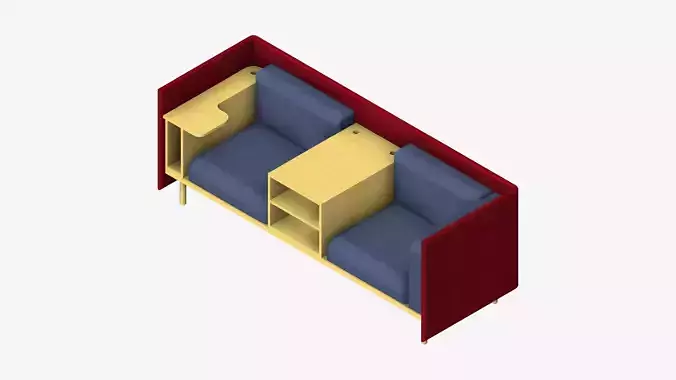 Sofa - Contemporary - Flame - Medium - Central Shelf Work Shelf