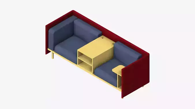 Sofa - Contemporary - Flame - Medium - Central Shelf Work Shelf