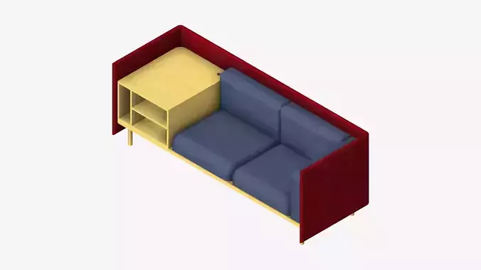Sofa - Contemporary - Flame - Medium - Corner Shelf