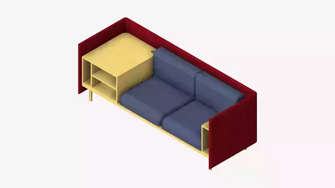 Sofa - Contemporary - Flame - Medium - Corner Shelf
