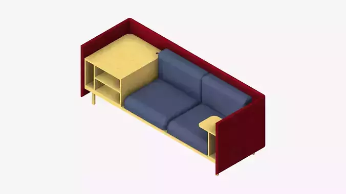 Sofa - Contemporary - Flame - Medium - Corner Shelf
