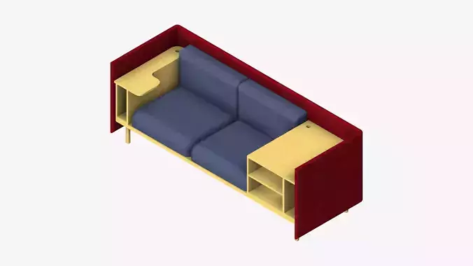 Sofa - Contemporary - Flame - Medium - Corner Shelf