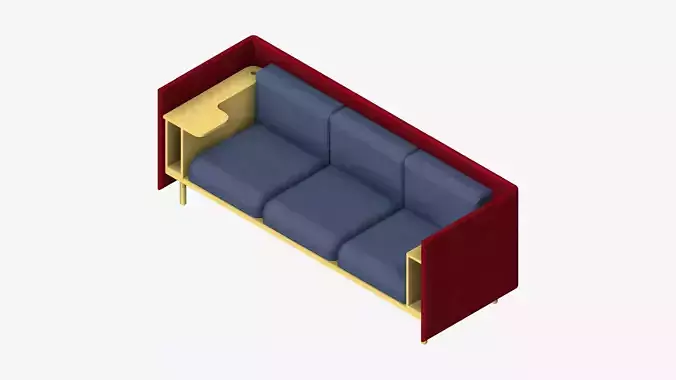 Sofa - Contemporary - Flame - Medium Work Shelf - Left