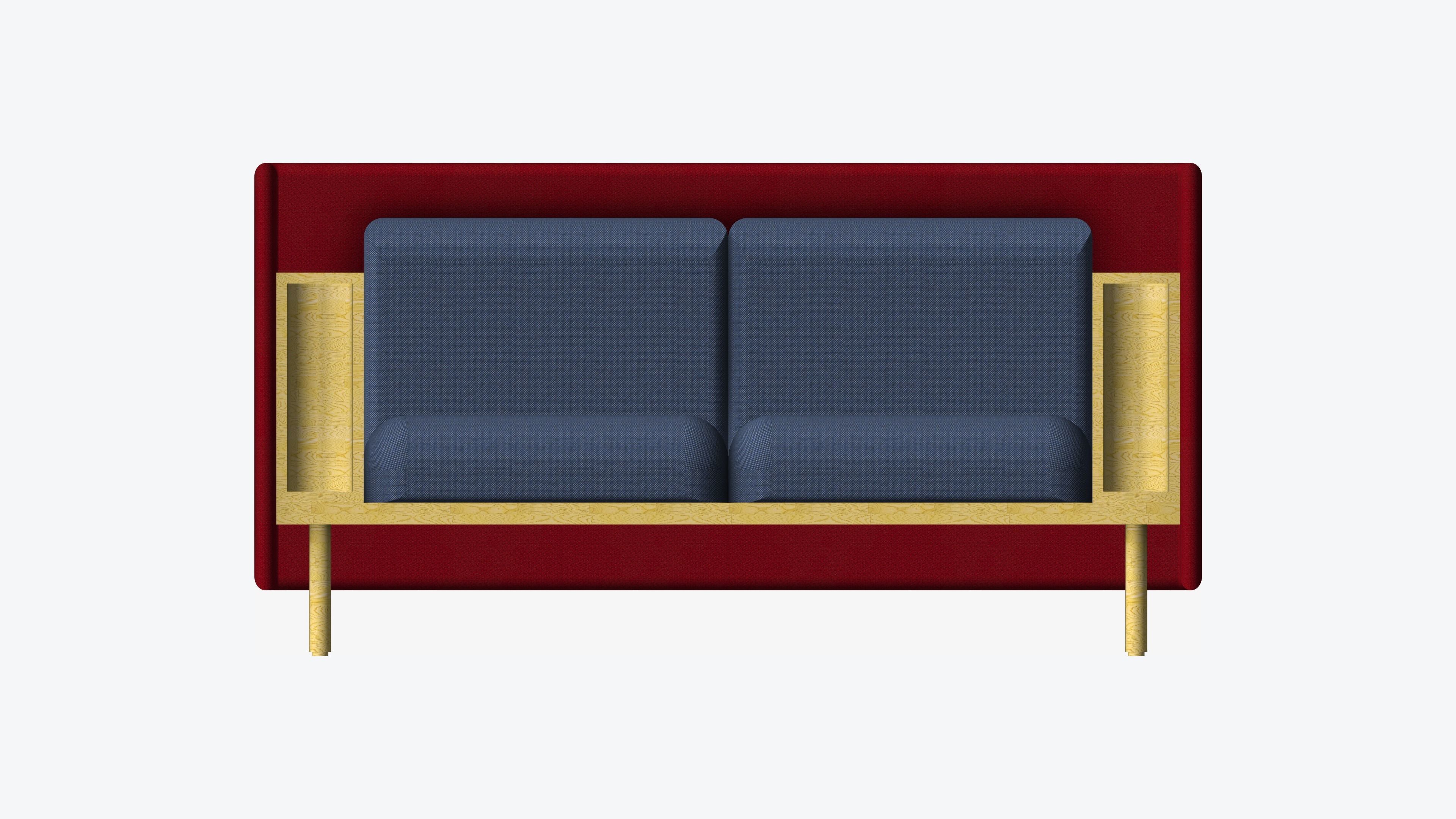Sofa - Contemporary - Flame - Small - Armrest Shelf Low-poly 3D model_4