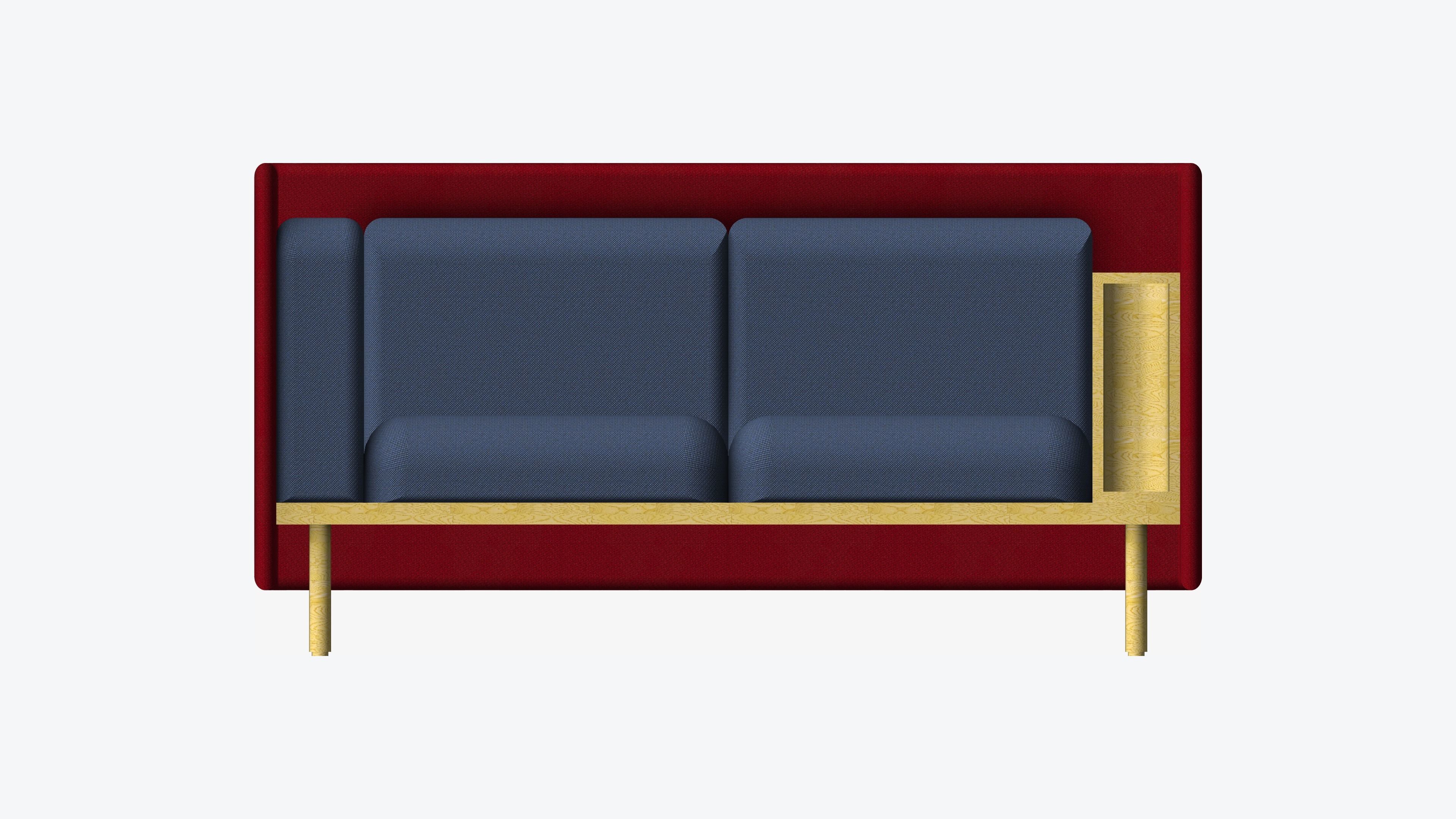 Sofa - Contemporary - Flame - Small - Armrest Shelf - Right Low-poly 3D model_4