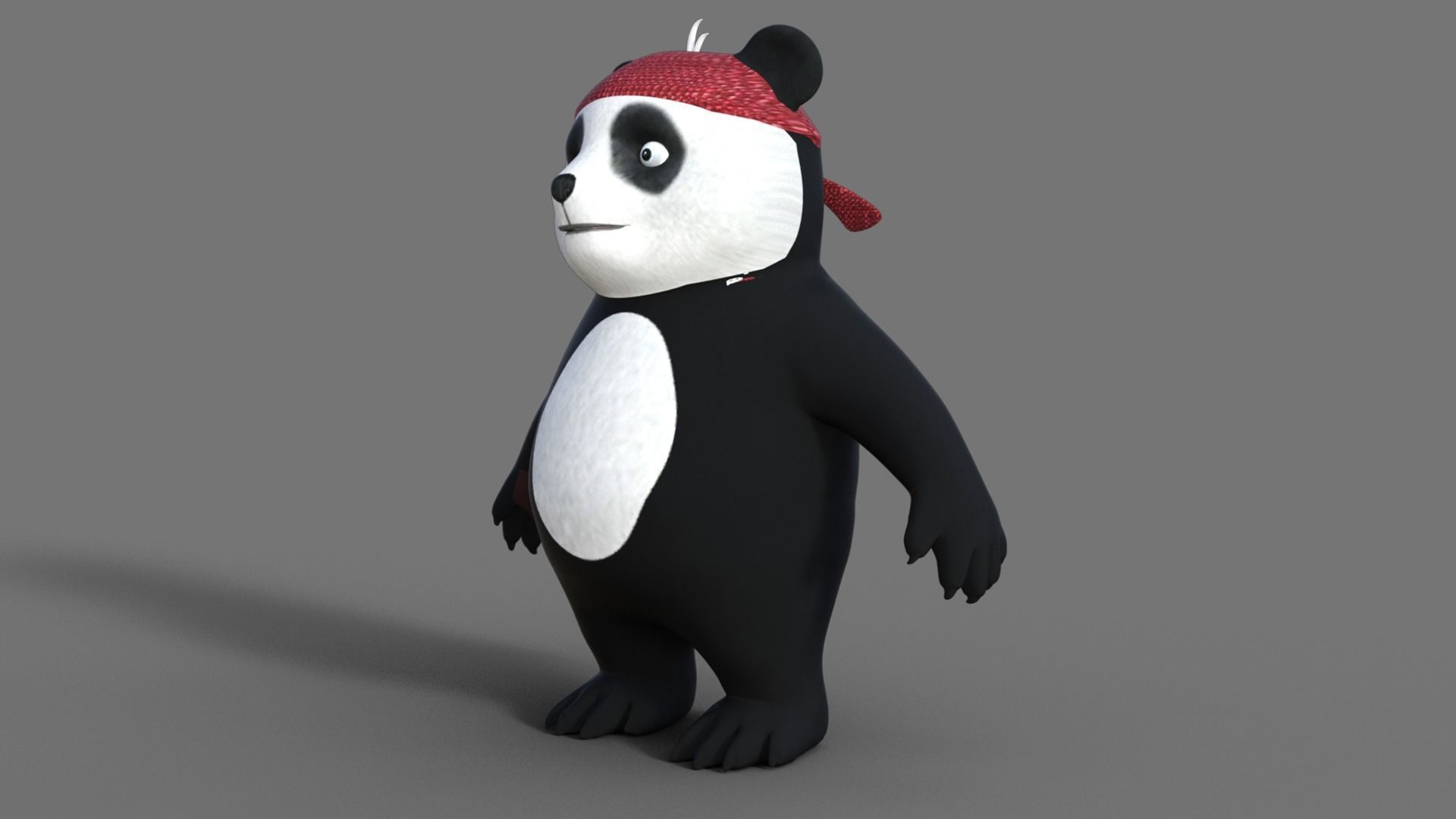 3D Lowpoly Cute Panda 3D model_1
