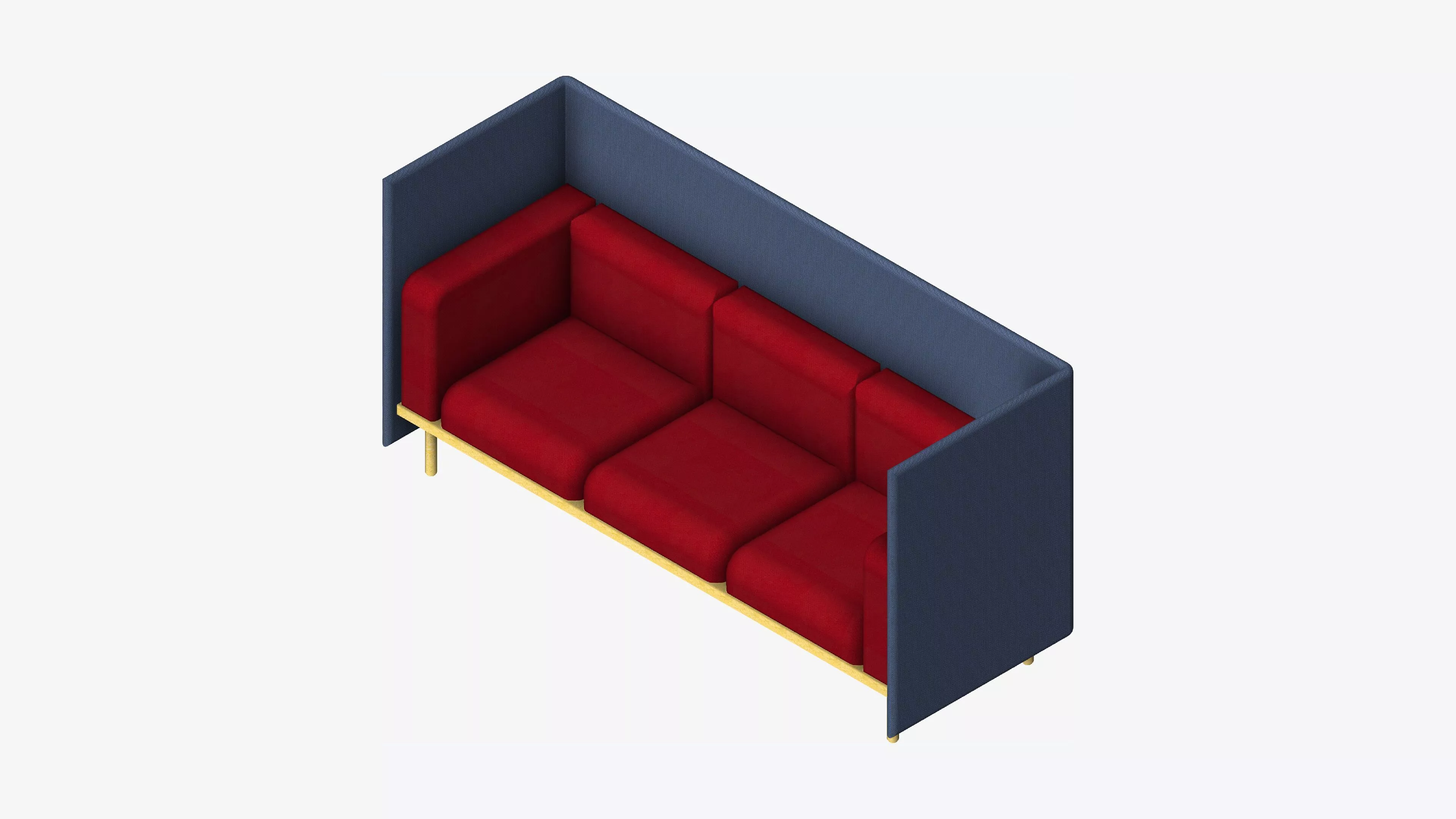 Furniture - Sofa - Contemporary - Flame - Type 2 Low-poly 3D model