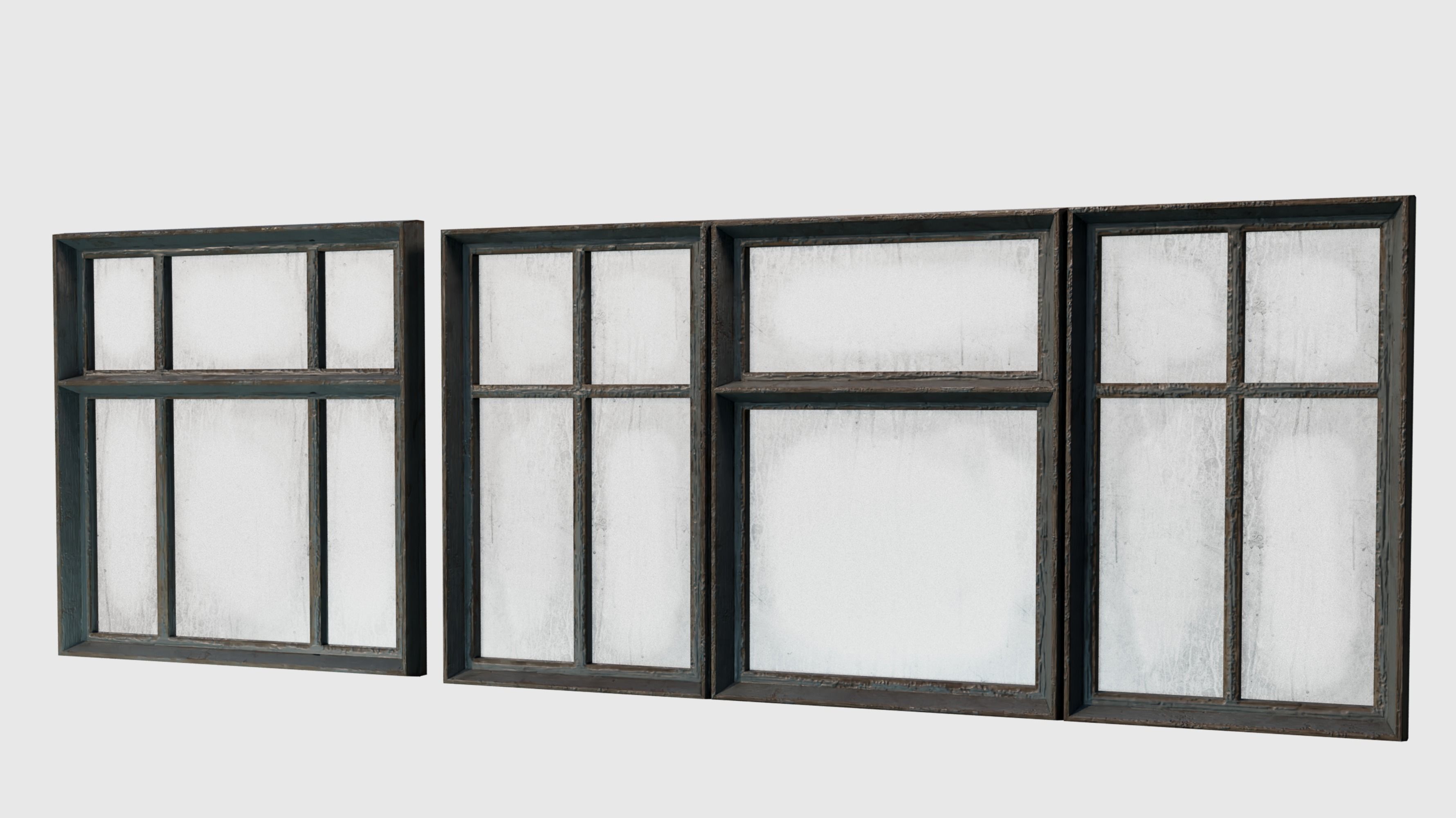 Old Windows pack Low-poly 3D model_7