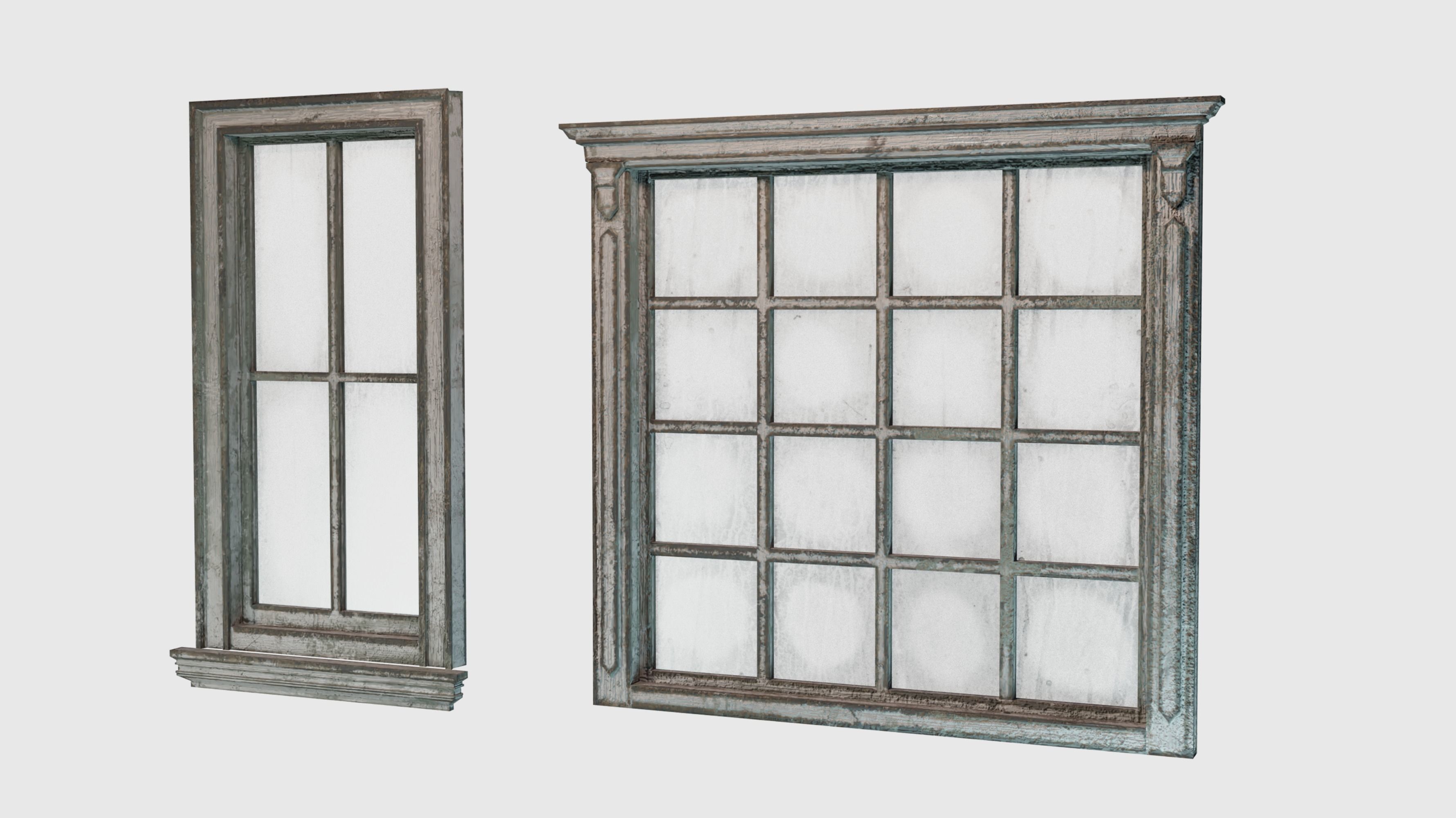 Old Windows pack Low-poly 3D model_10