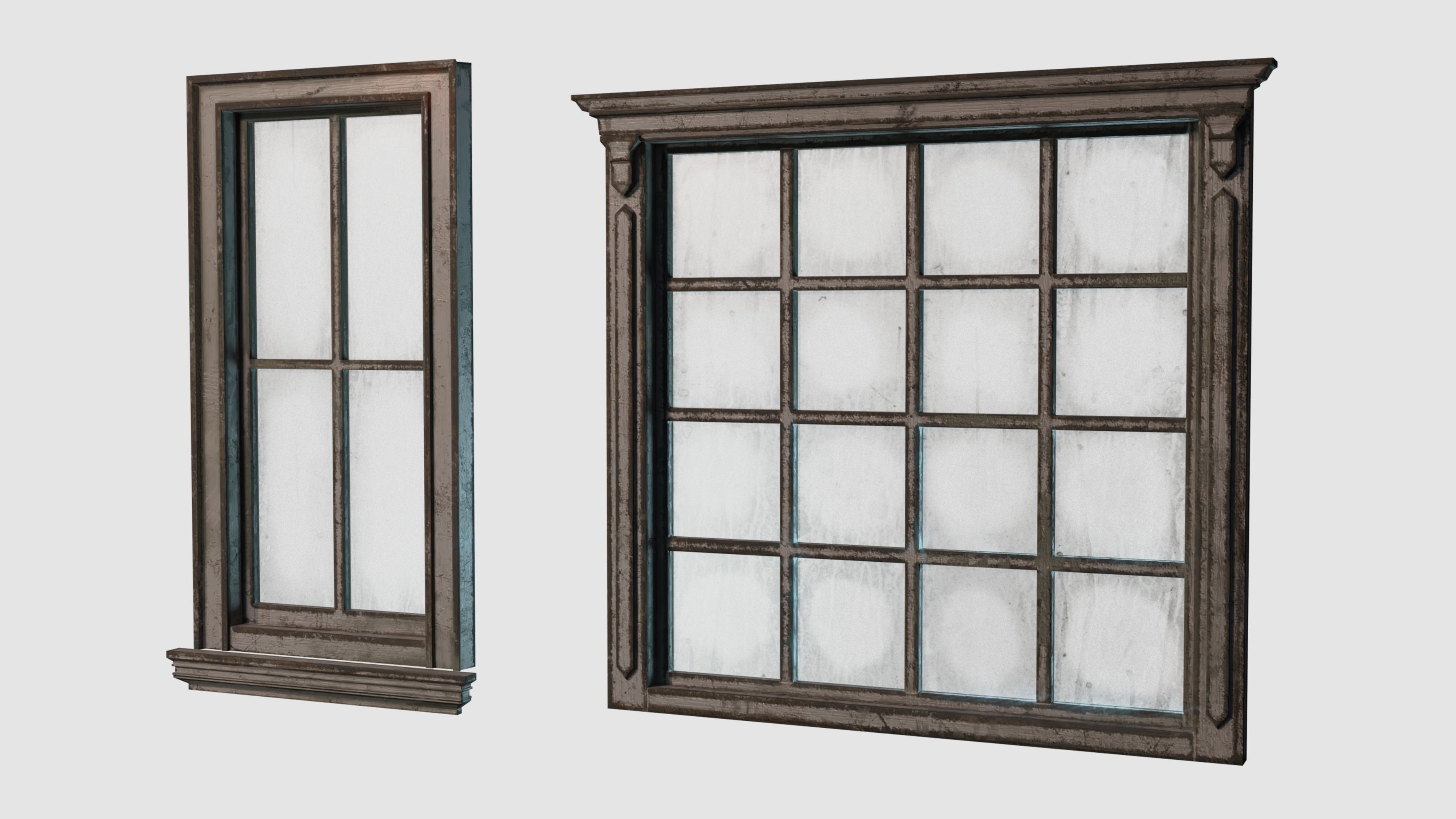 Old Windows pack Low-poly 3D model_8