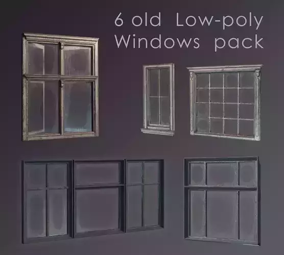 Old Windows pack Low-poly 3D model Old Windows pack Low-poly 3D model