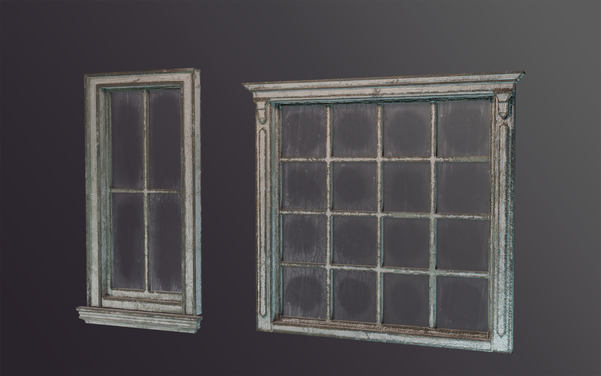 Old Windows pack Low-poly 3D model_4