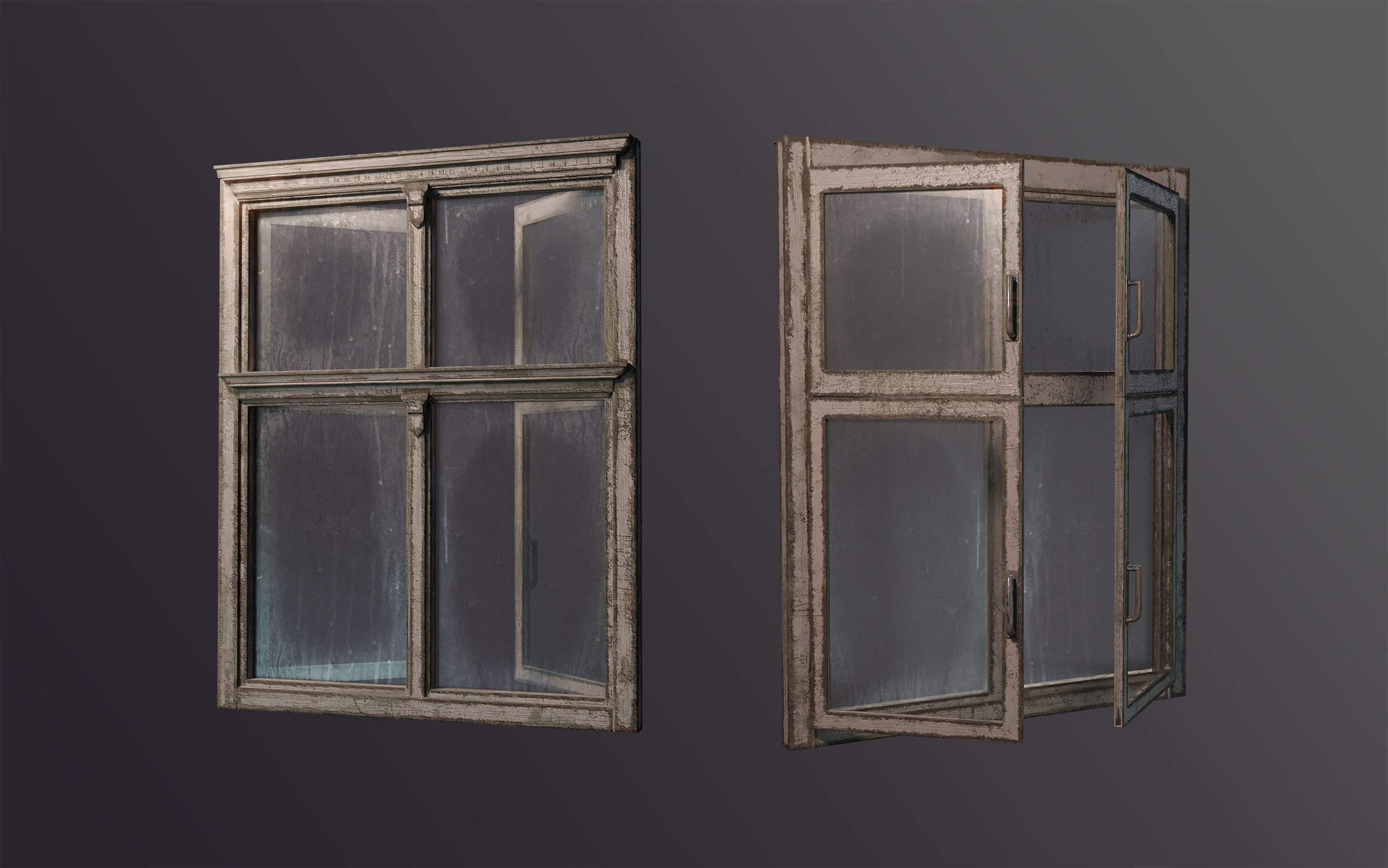 Old Windows pack Low-poly 3D model_3