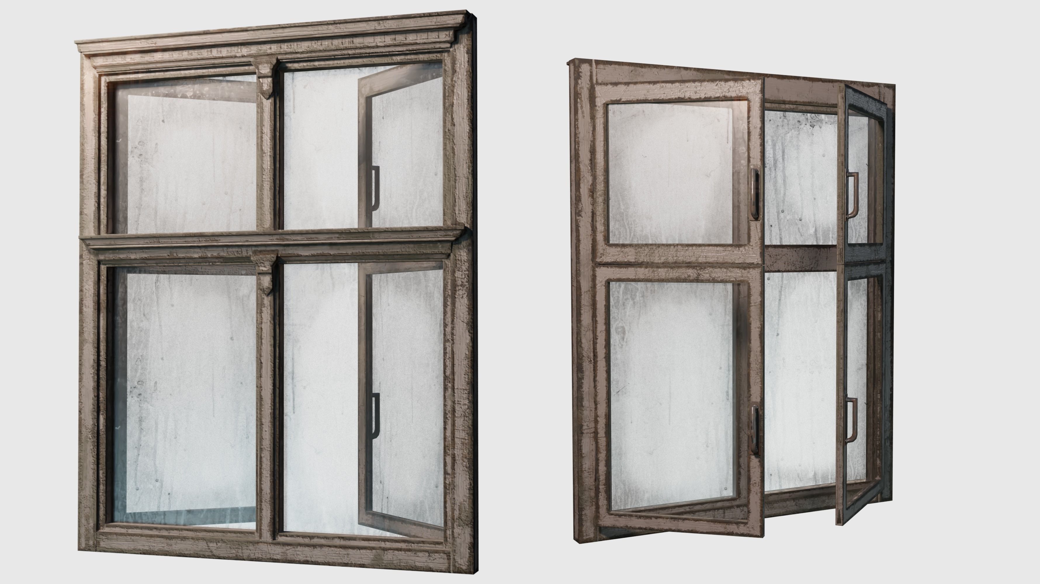 Old Windows pack Low-poly 3D model_9
